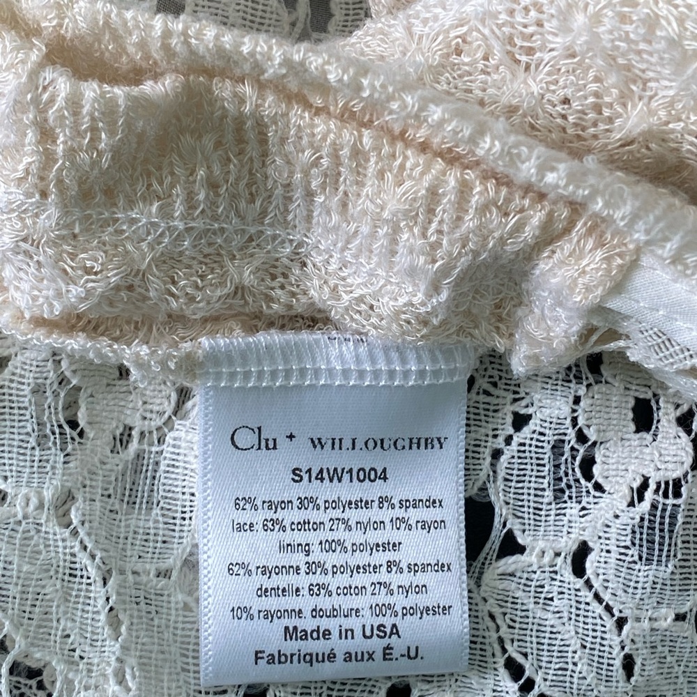 Anthropologie Clu + WILLOUGHBY Lace Cream Open Cardigan - Picture 4 of 4
